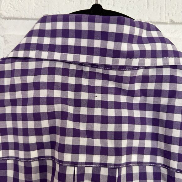 Brooks Brothers Original Polo Shirt Button Up Mens Medium Purple White Check - Picture 5 of 10